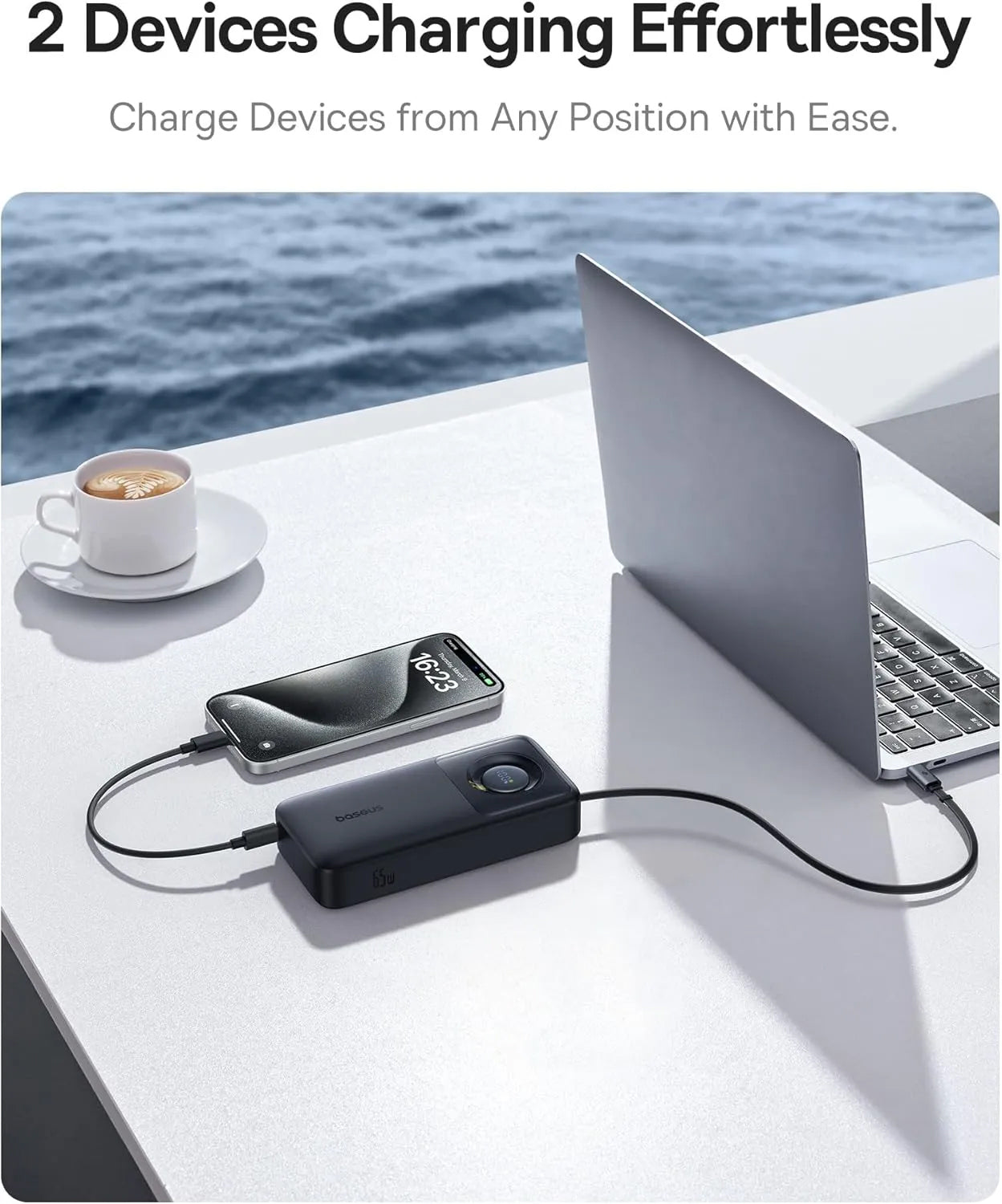 Baseus Free2Pull External Battery, 20000mAh, 65W, PD, 1 x USB-C, Black P10073700123-00