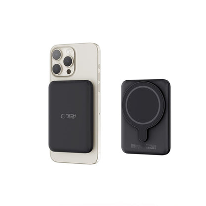 External Wireless Battery Tech-Protect PB10 LifeMag, 5000mAh, 15W, PD + FQI, 1 x QI - 1 x USB-C, Black